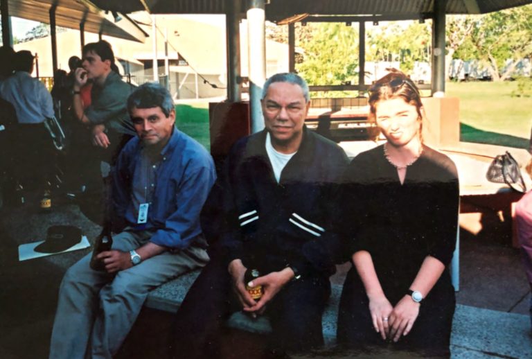 Elaine Monaghan with Colin Powell 