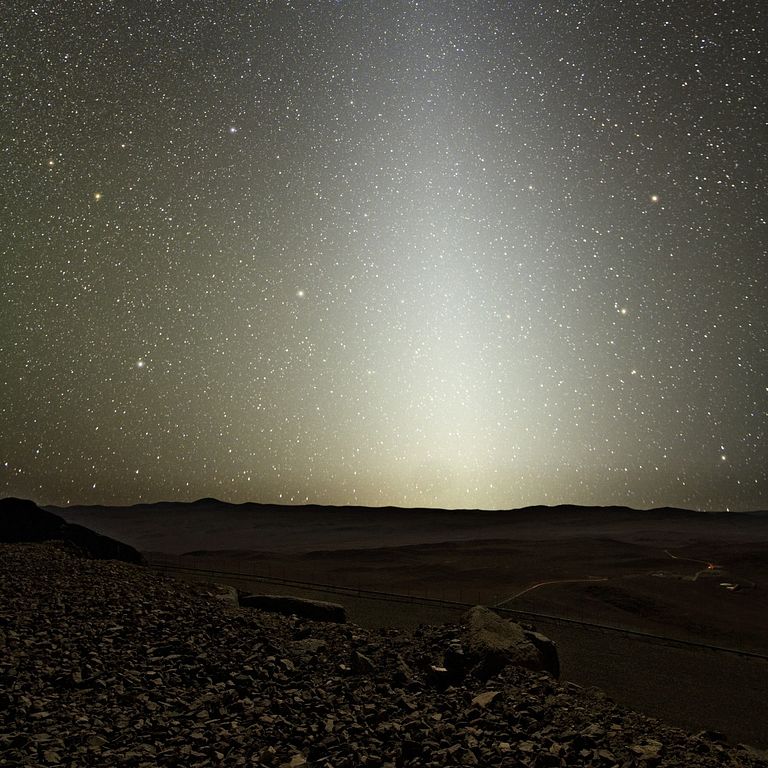 Zodiacal light seen from Paramal Observatory in Chile.