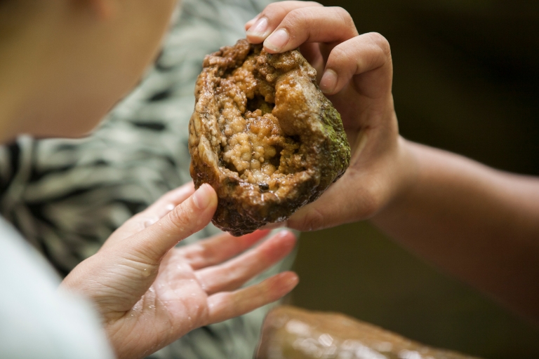 Hand holding a geode