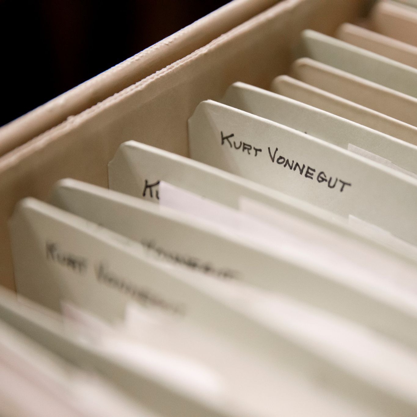 A box of Vonnegut materials