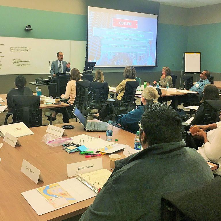 Chancellor Nasser H. Paydar speaks to faculty members.