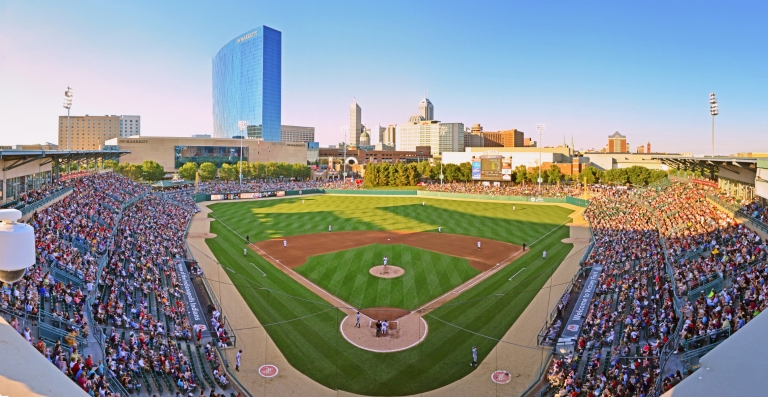 Victory Field from behind home plate