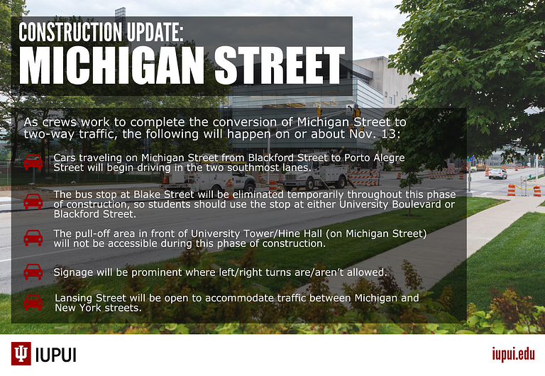 Infographic on Michigan Street construction information