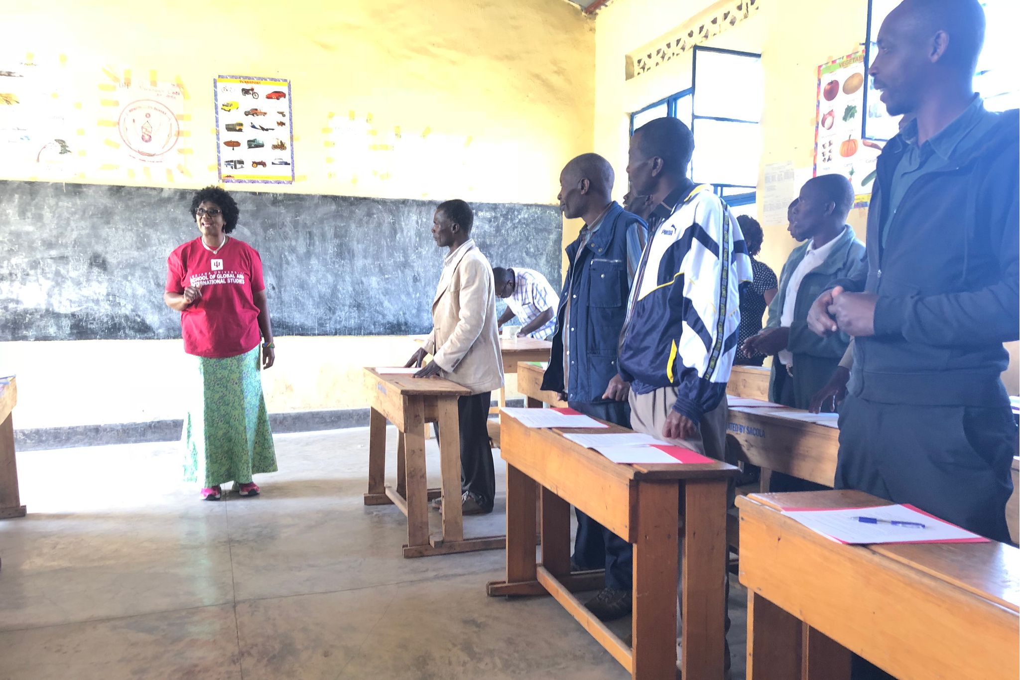 Betty Dlamini instructs teachers. 