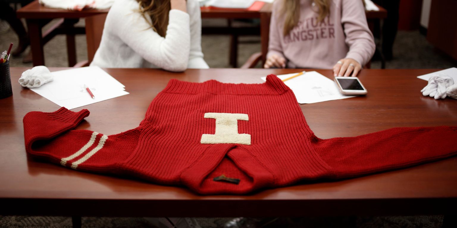 A letterman sweater from the 1920s