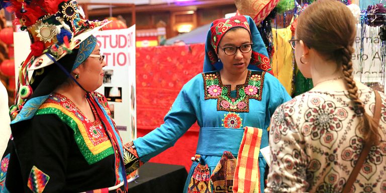 International Latin Ibero American Student Association booth at IU World's Fare.