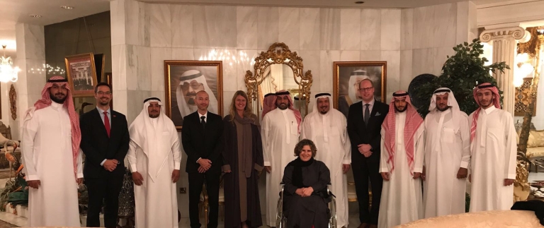 Law school dean with members of Saudi royal family