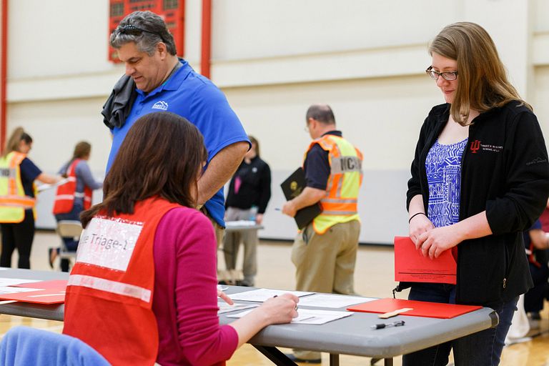 Emily Sargent at the Point of Dispensing exercise for the Marion County Health Department